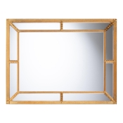 Baxton Studio Iskra Rectangular Mirror with Antique Goldleaf Frame - Modern Decorative Wall Accent for Living Room, Bedroom, or Entryway